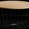 CASA Wire Xl Tavolino Portatutto Xl Nero, Naturale